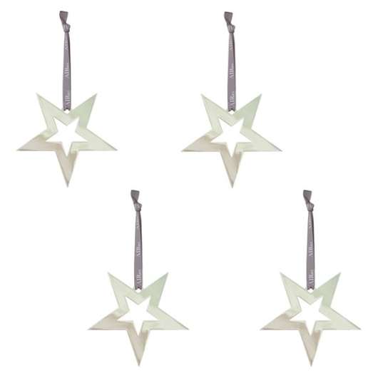 AIRies - Julhänge Stjärna 5x5 cm 4-pack Silver
