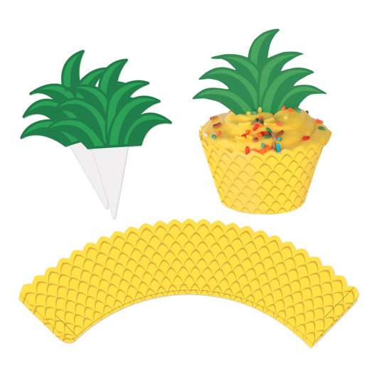 Ananas Cupcake Wrappers - 12-pack