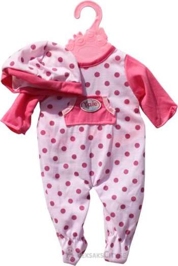 Baby Rose Dockkläder Prickig Body med mössa