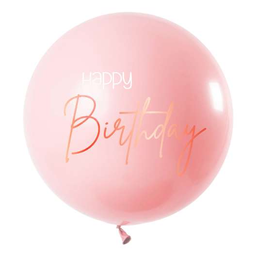 Ballong XL Happy Birthday Rund Lush Blush - 1-pack