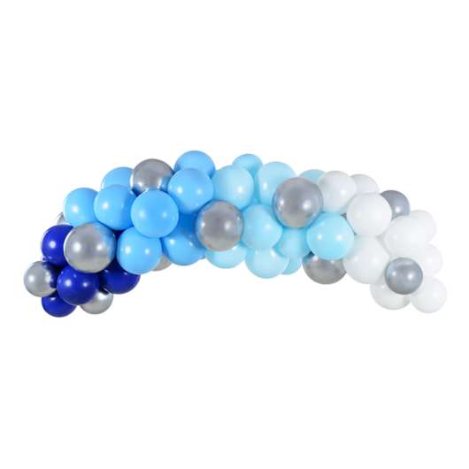 Ballongbåge Blå/Ljusblå/Silver Kit
