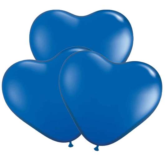 Ballonger, hjärta blå 30 cm 10 st