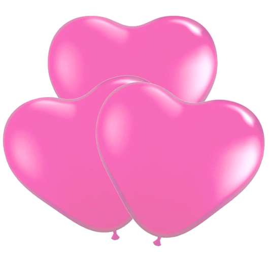 Ballonger, hjärta rosa 30 cm 10 st