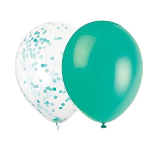 Ballonger Ljusturkos Mix med konfetti 16 st