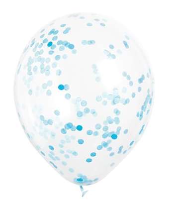 Ballonger med Ljusblå Konfetti