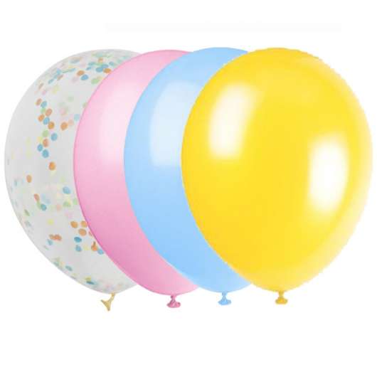Ballonger Pastell med Konfetti 30 pack
