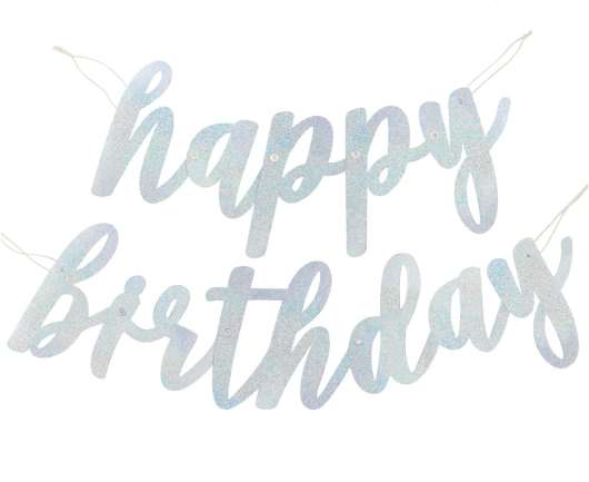 Banner Happy Birthday Silver Holographic