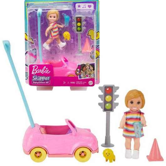 Barbie Babysitter med bil och tillbehĆ¶r