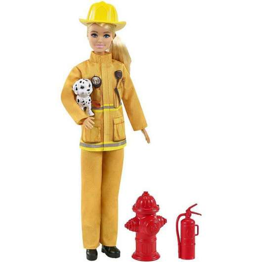 Barbie Brandman med hund och brandsläckare