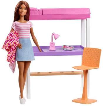 Barbie Deluxe Möbel Säng och Skrivbord FXG52