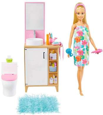 Barbie Docka och Badrum Möbelset