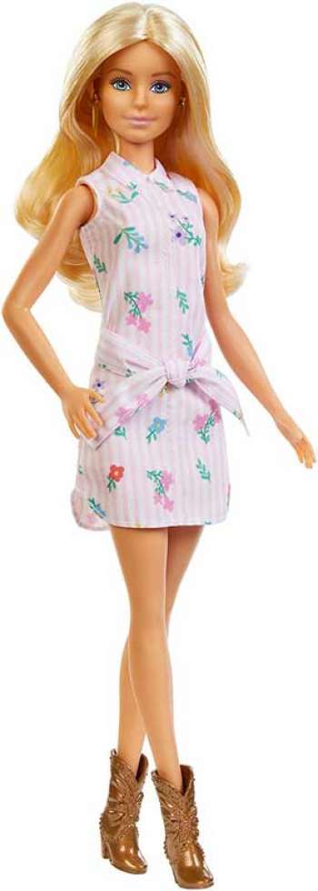 Barbie Fashionistas KlĆ¤nning med blommor och Cowboy Boots FXL52