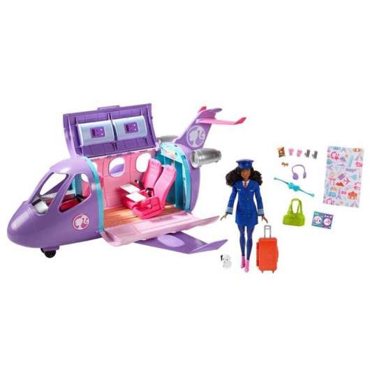 Barbie Flygplan med docka Adventures