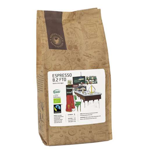 Bergstrands Kafferosteri - Espressobönor 8.2 Fairtrade Eko 1 kg