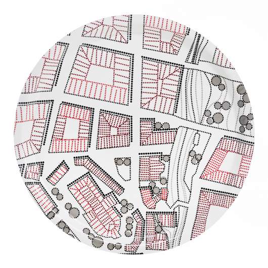 Born in Sweden - Sweden from Above Bricka City 31 cm Rosa