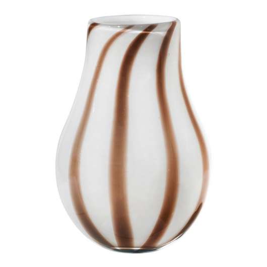 Broste Copenhagen - Ada Stripe Vas 22,5 cm Brun/Vit