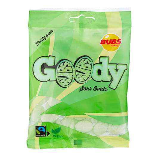 Bubs Goody Sour Ovals Fruity Pear - 90 gram