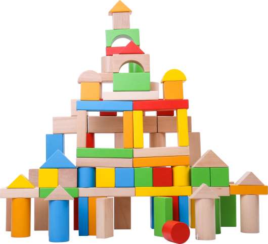 Byggklossar 100 delar leksak i trä Tooky Toy