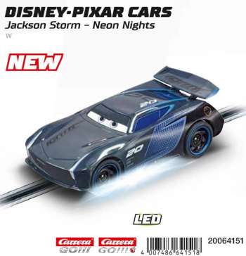 Carrera Go Bil Disney Pixar Cars - Jackson Storm - Neon Nights LED-Ljus - 1:43