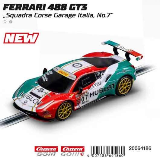 Carrera Go Bil Ferrari 488 GT3 "Squadra Corse Garage Italia, No.7" - 1:43