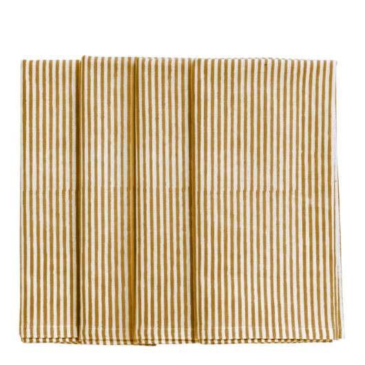 Chamois - Stripe Randig Servett 4-pack 50x50 cm Lejongul