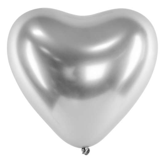 Chrome Ballonger Hjärta Silver