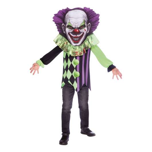 Clown med Stort Huvud Barn Maskeraddräkt - Large