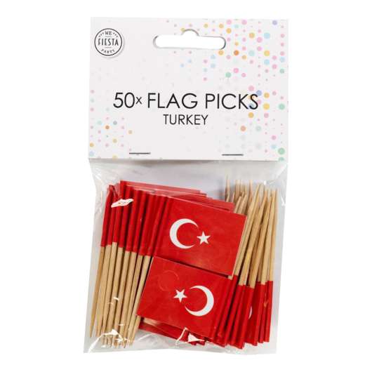 Cocktailflaggor Turkiet - 50-pack