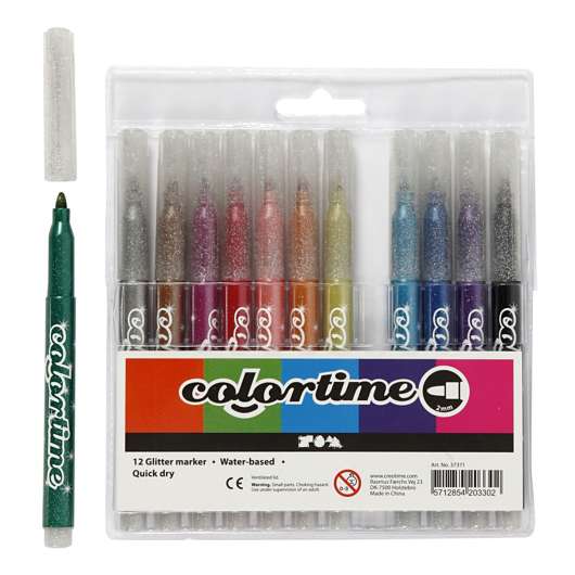 Colortime Glittertusch - 12-pack