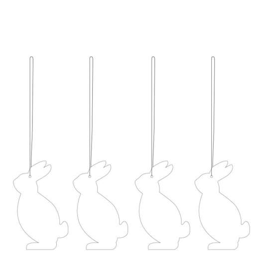 Cooee - Påskpynt Hare 4-pack Vit