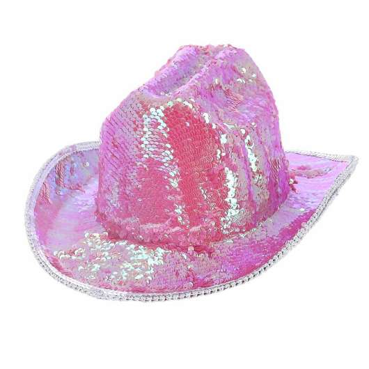 Cowboyhatt, Fever deluxe paljetter rosa