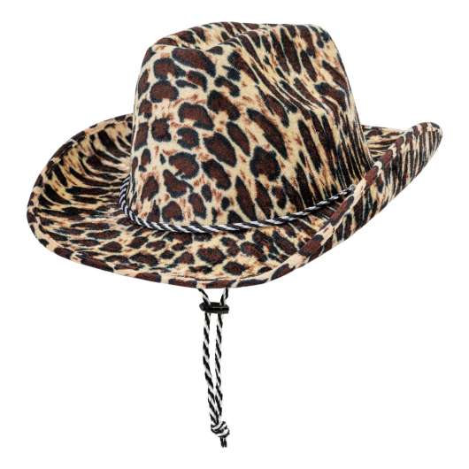 Cowboyhatt Leopardmönstrad - One size