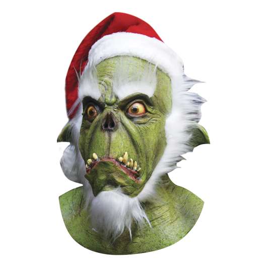 Creepy Green Santa Mask - One size