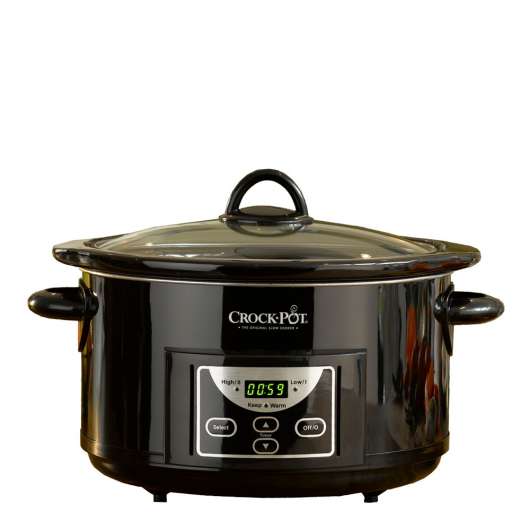 Crock-Pot - Slow Cooker med timer 4,7 L Svart