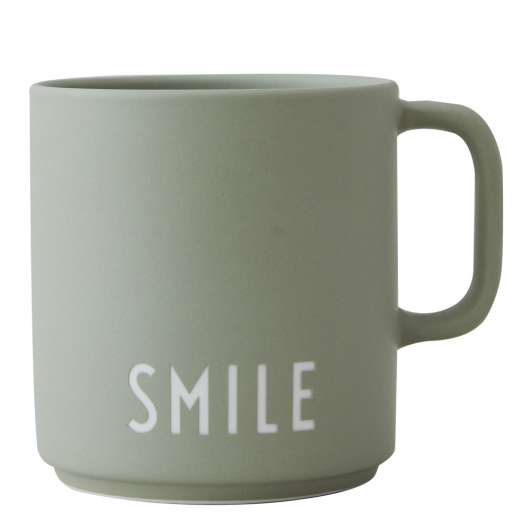 Design Letters - Favourite Cup med öra Smile Grön