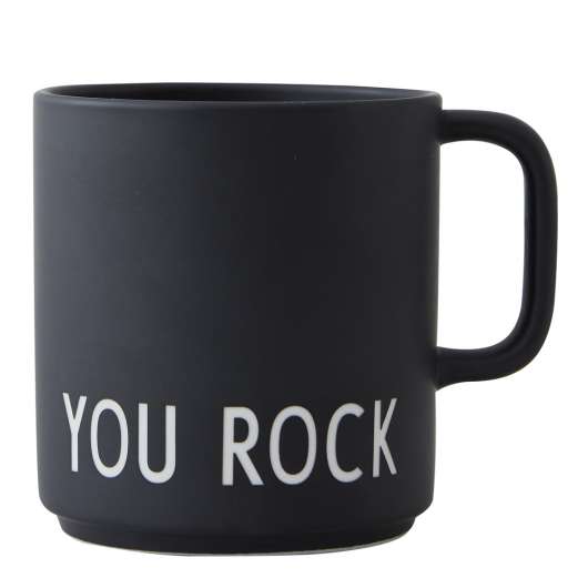 Design Letters - Favourite Cup med öra You Rock Svart