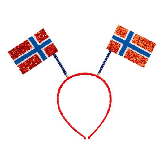 Diadem Glittriga Norska Flaggor