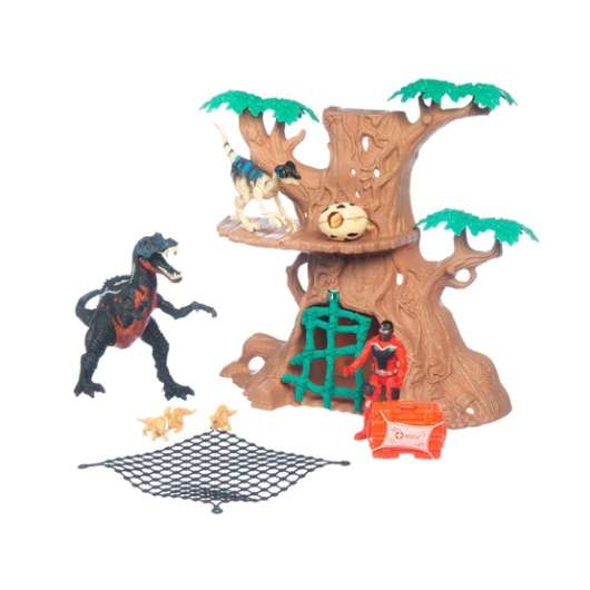 Dino vs World, T-rex set med träd, figur och tillbehör