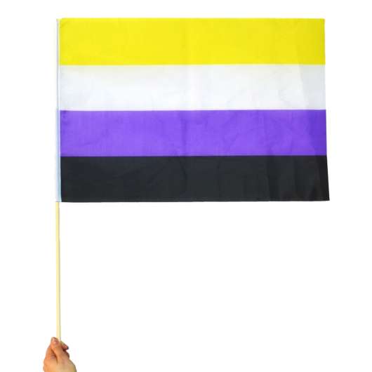Flagga Pride Ickebinär på Pinne - Medium