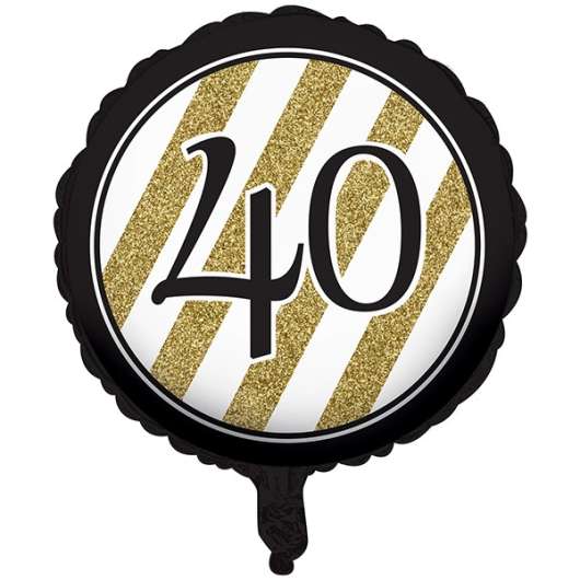 Folieballong Black & Gold 40 år