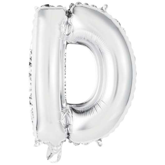 Folieballong, bokstav D silver 40 cm