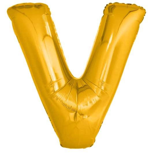 Folieballong, bokstav guld V 86 cm