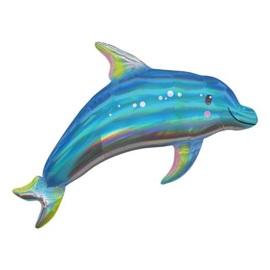 Folieballong Delfin Holografisk Shape