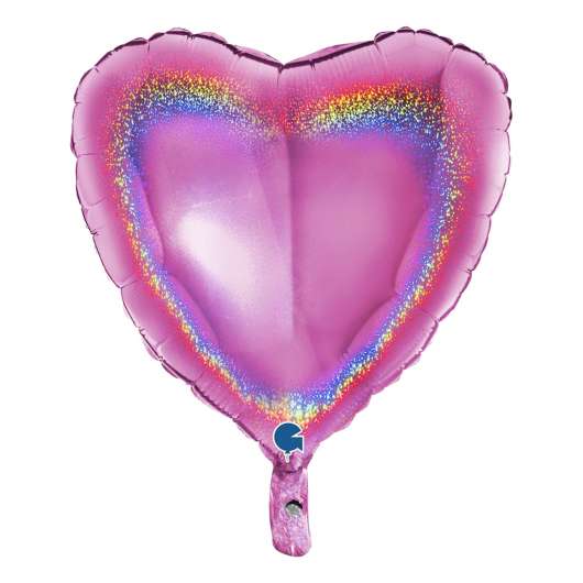 Folieballong Hjärta Glitter Rosa - 1-pack