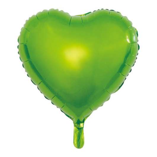 Folieballong, hjärta ljusgrön 45 cm
