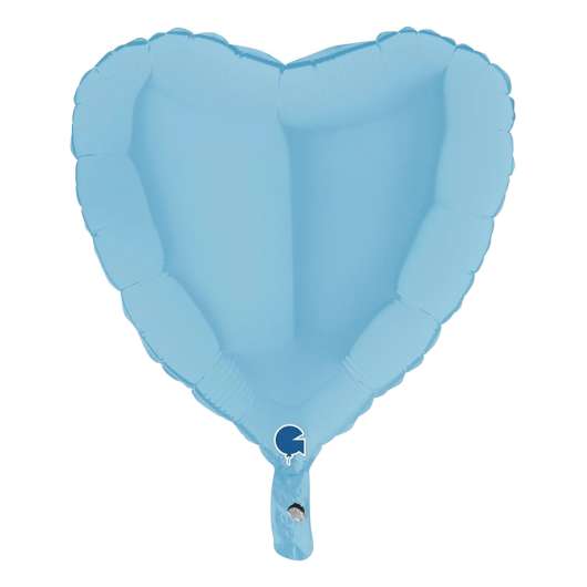 Folieballong Hjärta Pastellblå - 91 cm