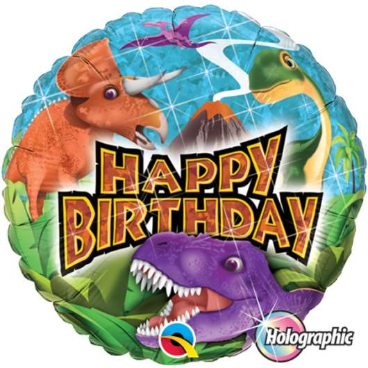 Folieballong Holografi Dinosaurier