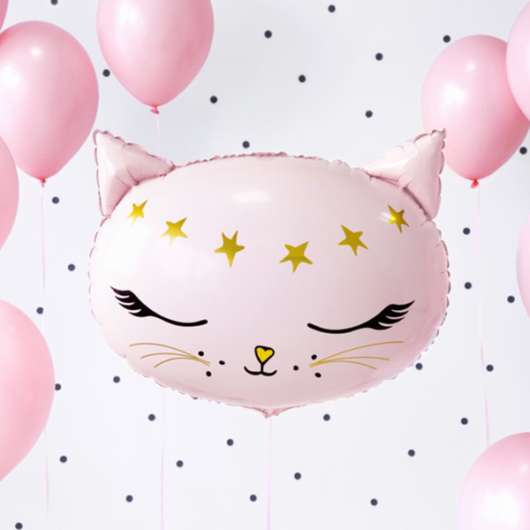 Folieballong Katt Rosa