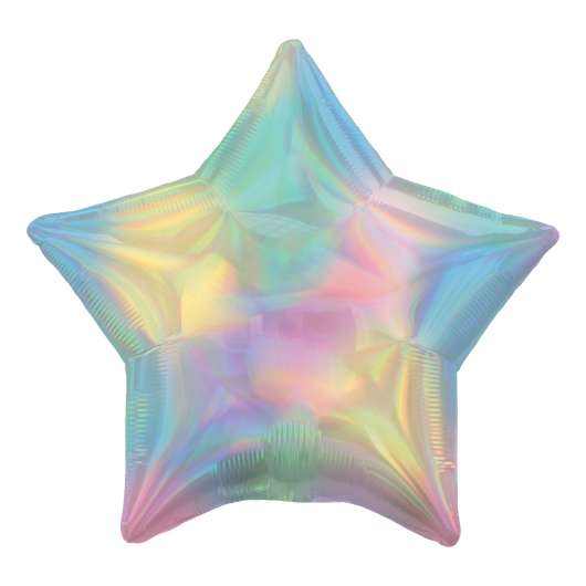Folieballong Stjärna Färgskimrande Pastell Holografisk