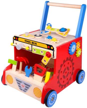 Gåvagn i trä med verktygslåda och förvaring Tooky Toy